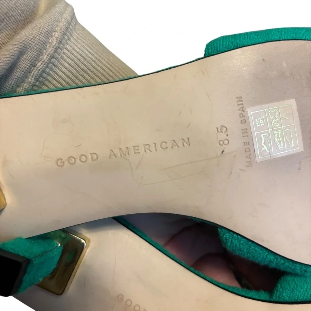 Good American Shoes Good American Terry Kickstand Mules Green- Size 8.5 - Picture 4 of 5